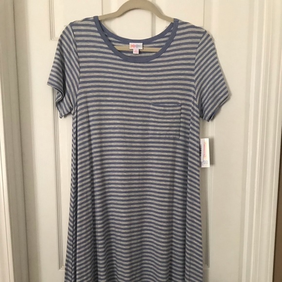 LuLaRoe Dresses & Skirts - LuLaRoe Carly Super Soft Cotton gray/periwinkle S
